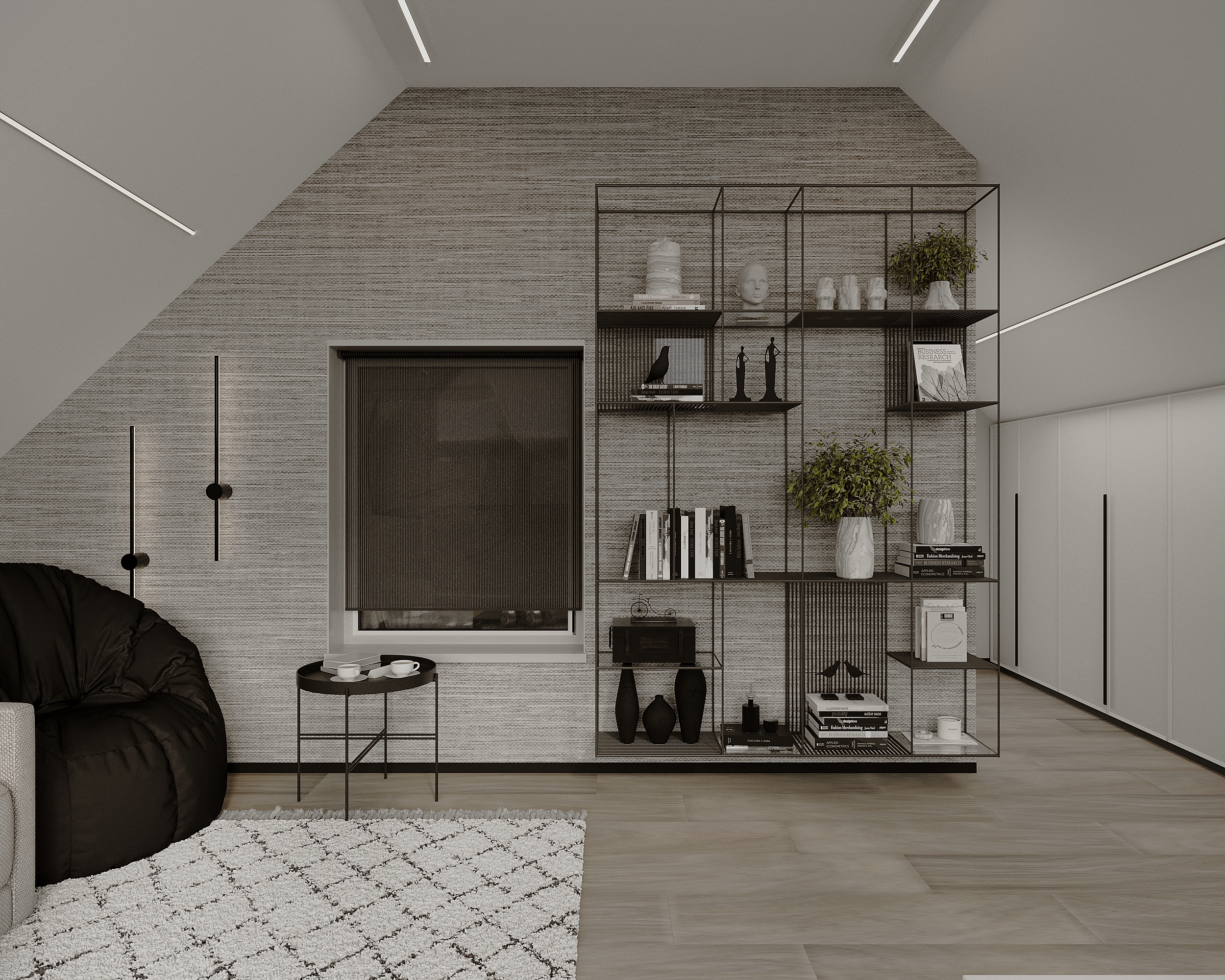 Design interior pentru o mansardă la casă particulară